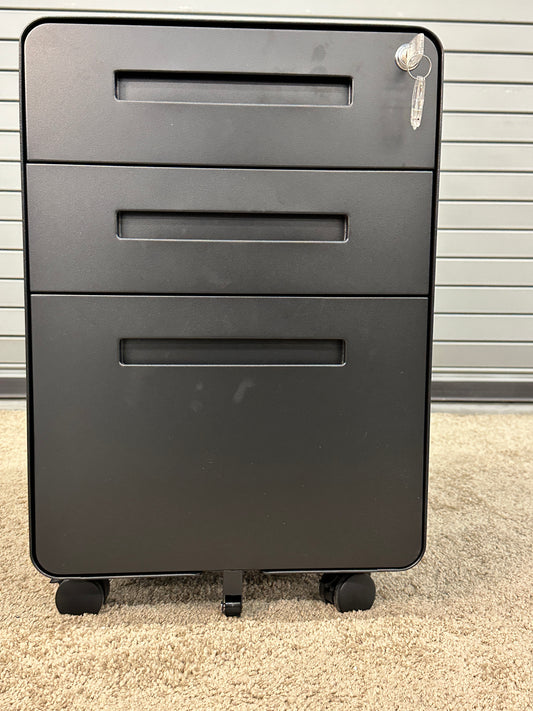 Subote 3-Drawer black Mobile Vertical Filing Cabinet